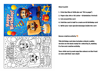 Printable Birthday Card β Posti & Boxi π