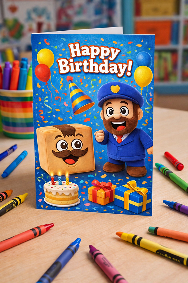 Printable Birthday Card – Posti & Boxi 🎂