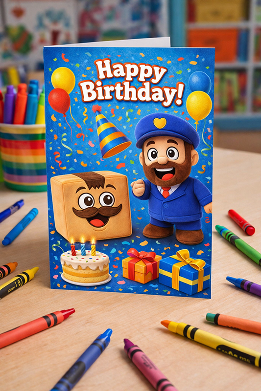 Printable Birthday Card – Posti & Boxi 🎂