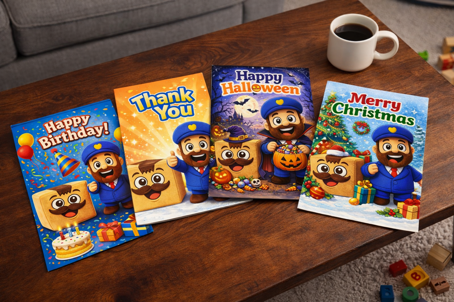 Birthday, Christmas, Halloween & Thank You Cards (Digital Download - Printable)