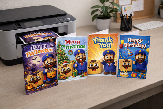 Birthday, Christmas, Halloween & Thank You Cards (Digital Download - Printable)