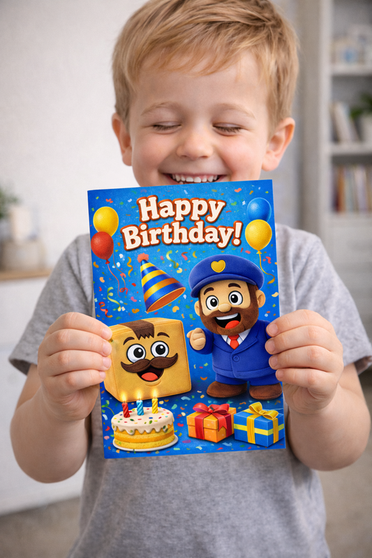 Printable Birthday Card – Posti & Boxi 🎂